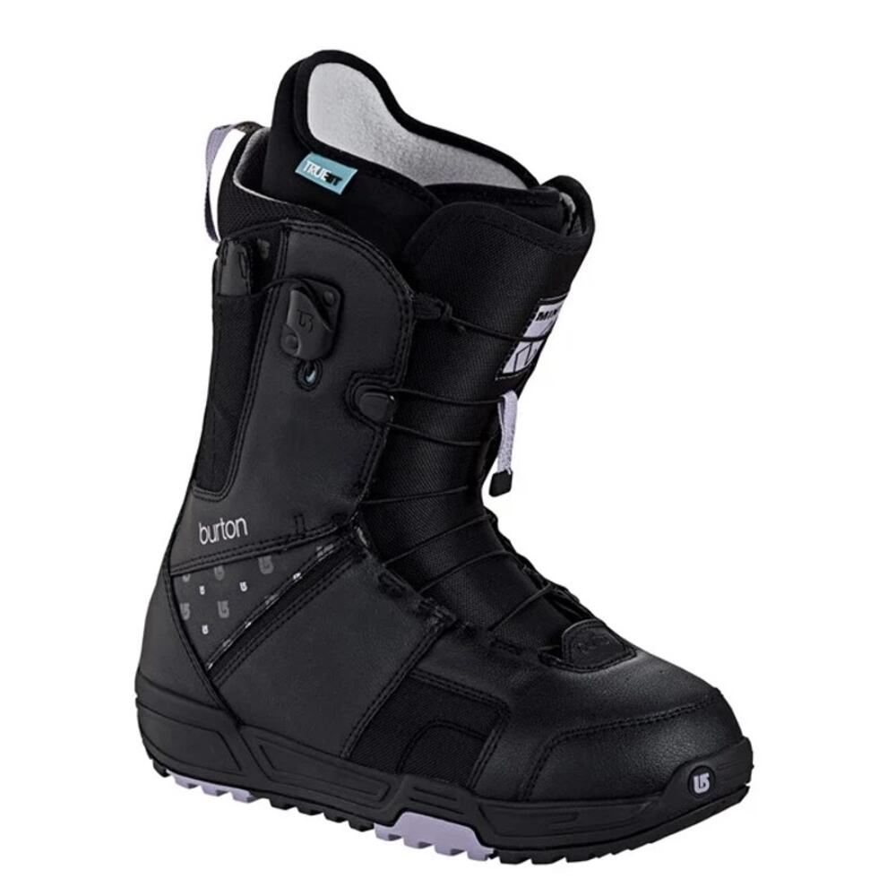 Burton Mint Snowboard Boots Waterproof Lace Up Leather Black Purple 8.5